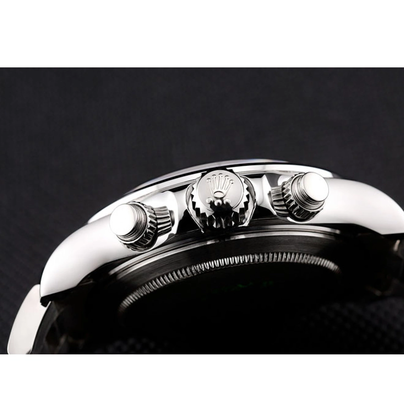 Aaa fake watches 80296 Black Bracelet Stainless Dial Rolex Daytona Swiss Steel 0626